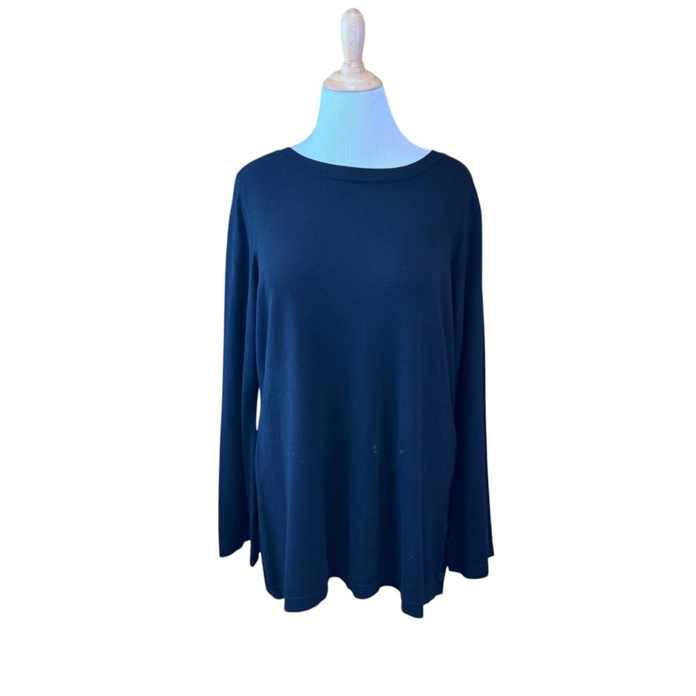 Louis Dell'Olio Soft Luxury Whisper Knit Lagenlook Black Tunic Sweater XL